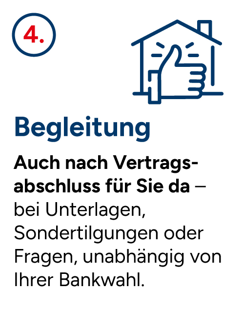 Begleitung - Haus mit Daumen nach oben davor