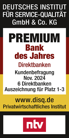 Auszeichnungen von DISQ Premium Bank des Jahres